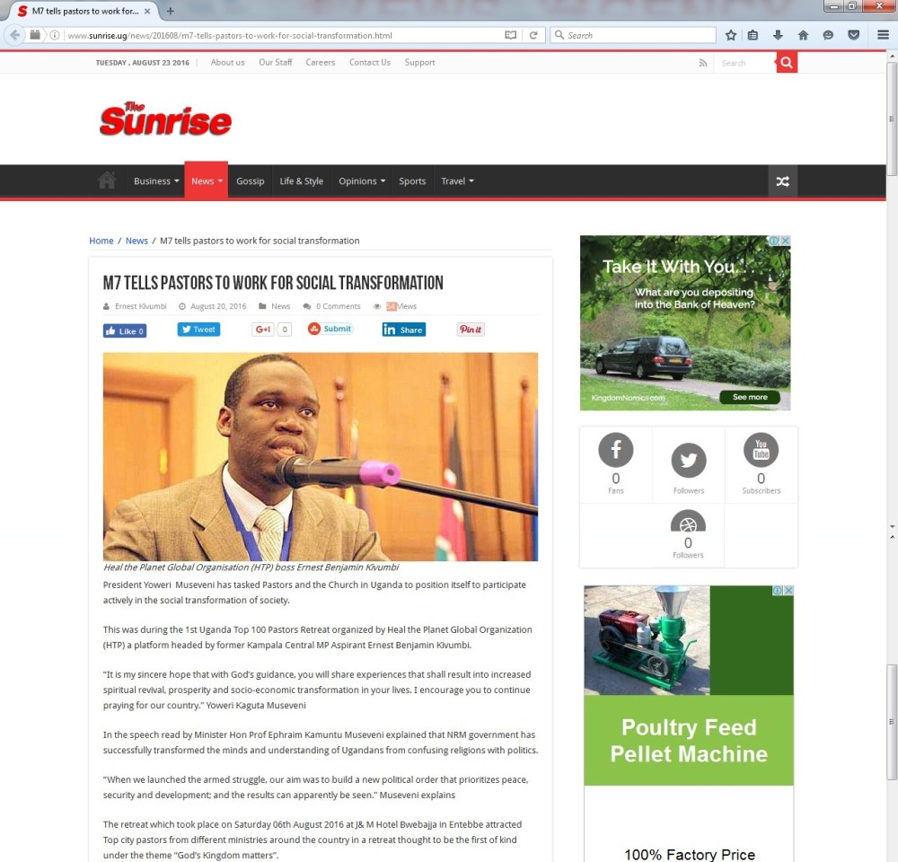 Top HTP UG Pastors Retreat in Sunrise News-