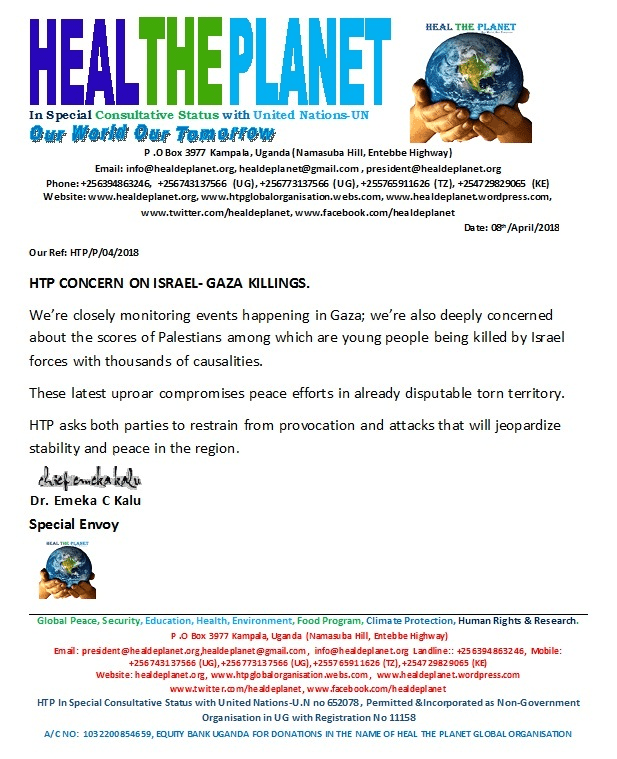 HTP Convern on Israel- Gaza Killings